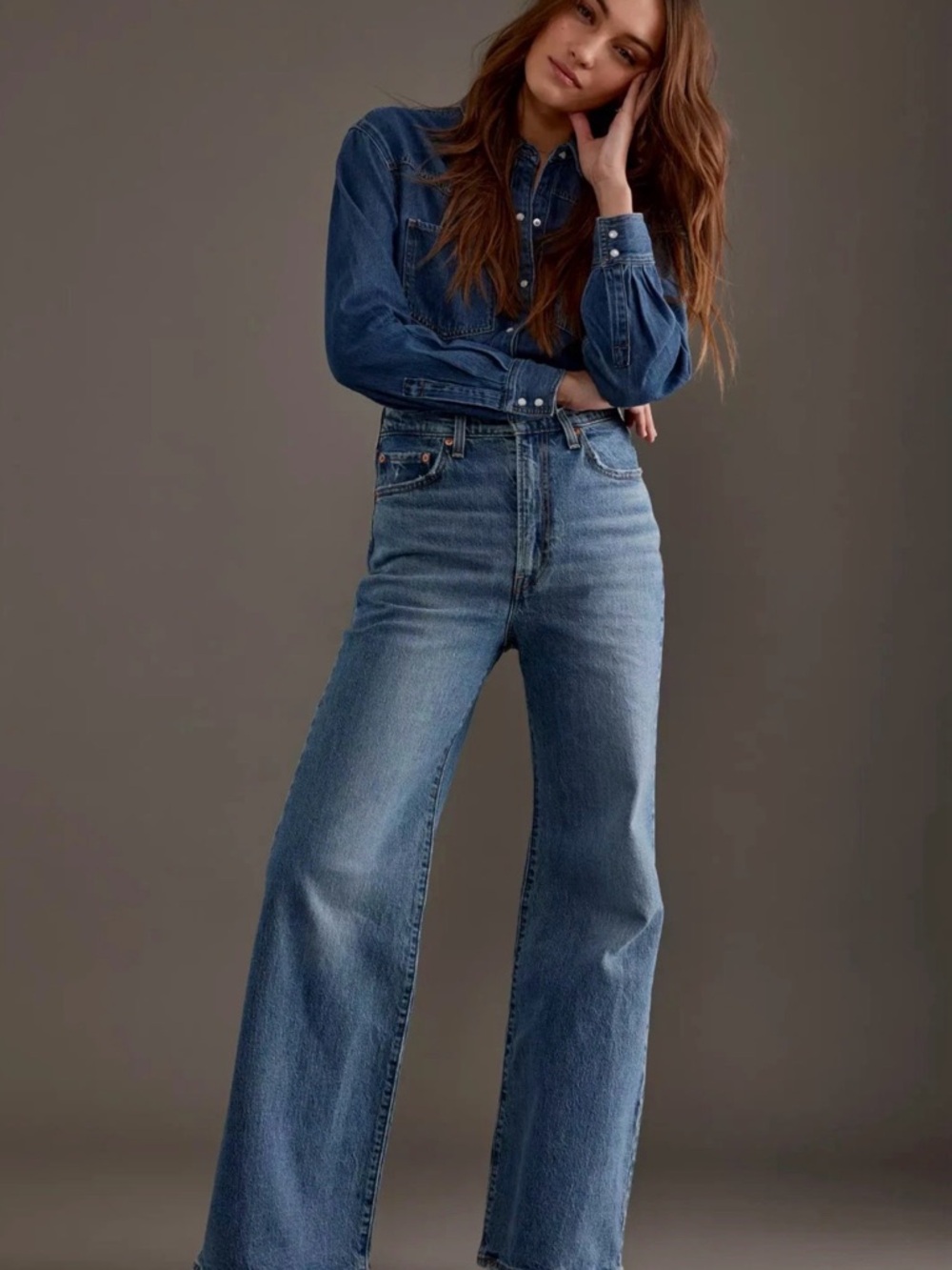 Levi's Ribcage Bell Medium Wash New 25x34L